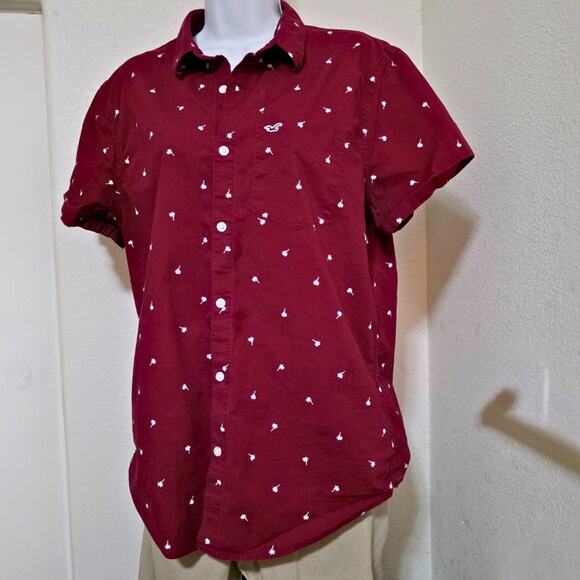 Hollister Epic Flex Button-Down Short-Sleeve Shirt - Picture 3 of 5